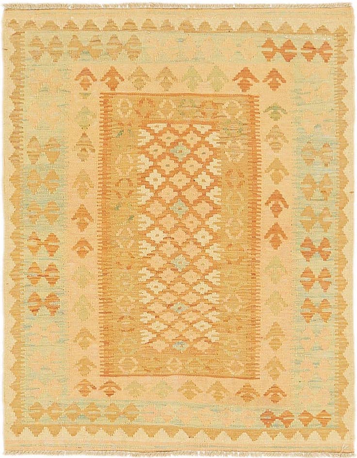 Detail image of 2' 8 x 4' Hand Woven Kilim Waziri Wool Rug