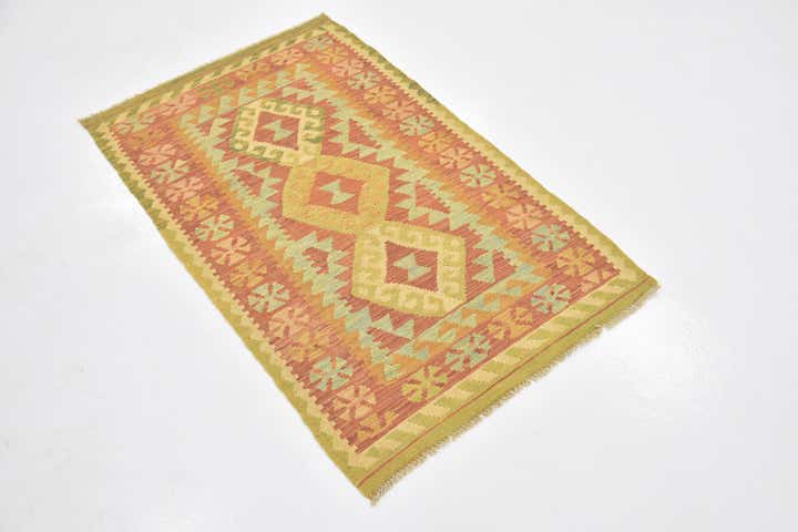 2' 6 x 4' 6 Hand Woven Kilim Waziri Wool Rug