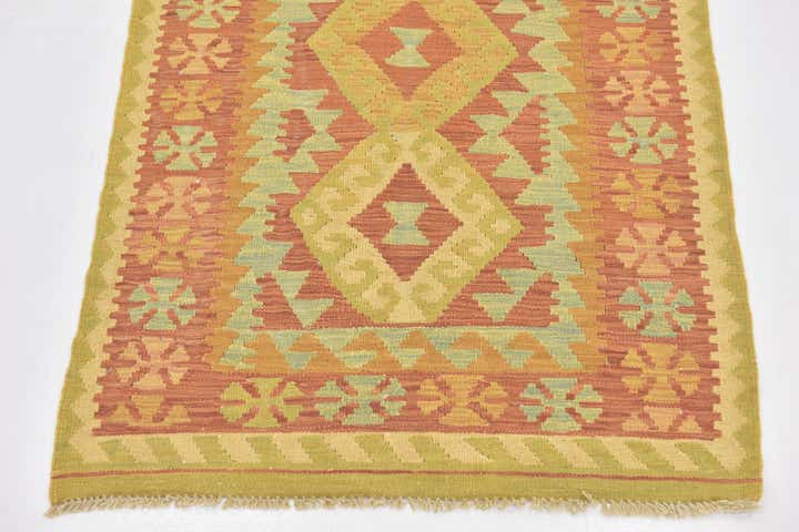 2' 6 x 4' 6 Hand Woven Kilim Waziri Wool Rug