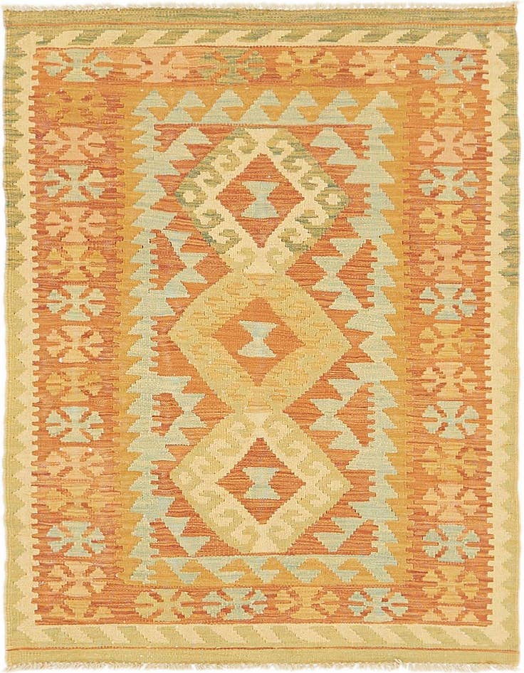 Detail image of 2' 6 x 4' 6 Hand Woven Kilim Waziri Wool Rug