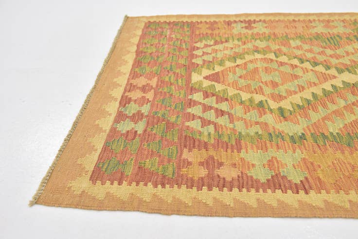 Detail image of 2' 10 x 4' 5 Hand Woven Kilim Waziri Wool Rug