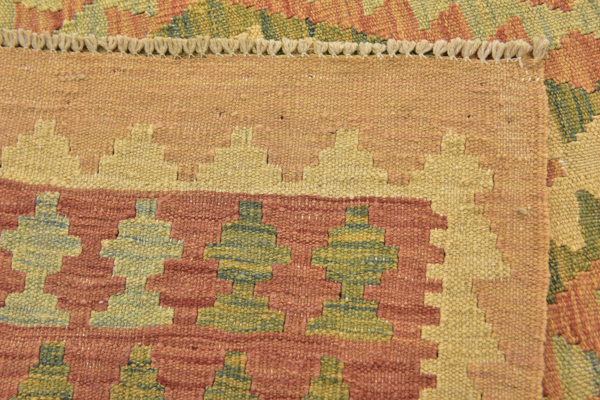 2' 10 x 4' 5 Hand Woven Kilim Waziri Wool Rug