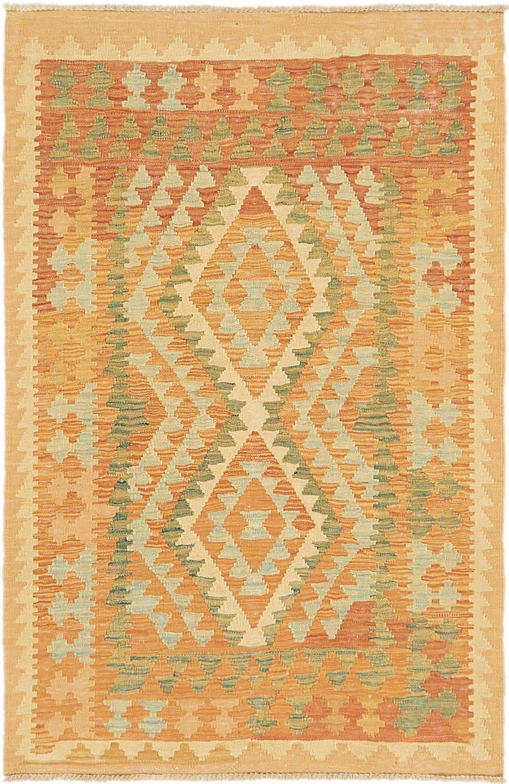 2' 10 x 4' 5 Hand Woven Kilim Waziri Wool Rug