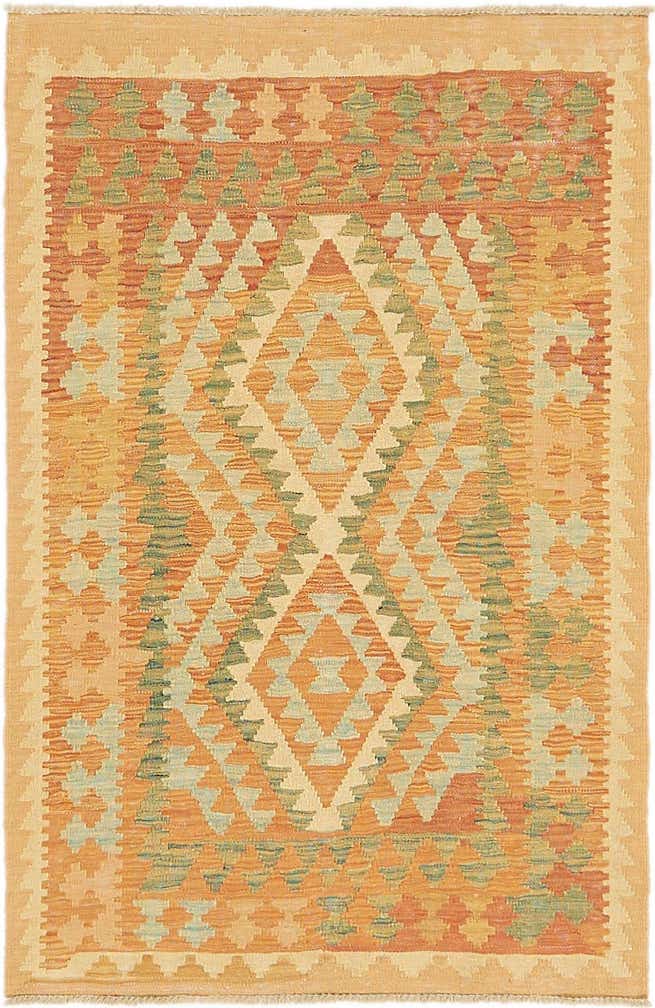 2' 10 x 4' 5 Hand Woven Kilim Waziri Wool Rug