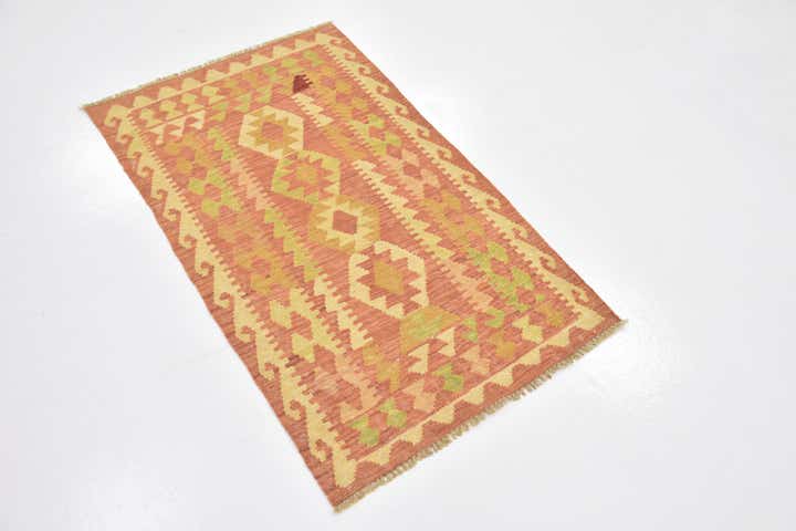 2' 5 x 4' 2 Hand Woven Kilim Waziri Wool Rug