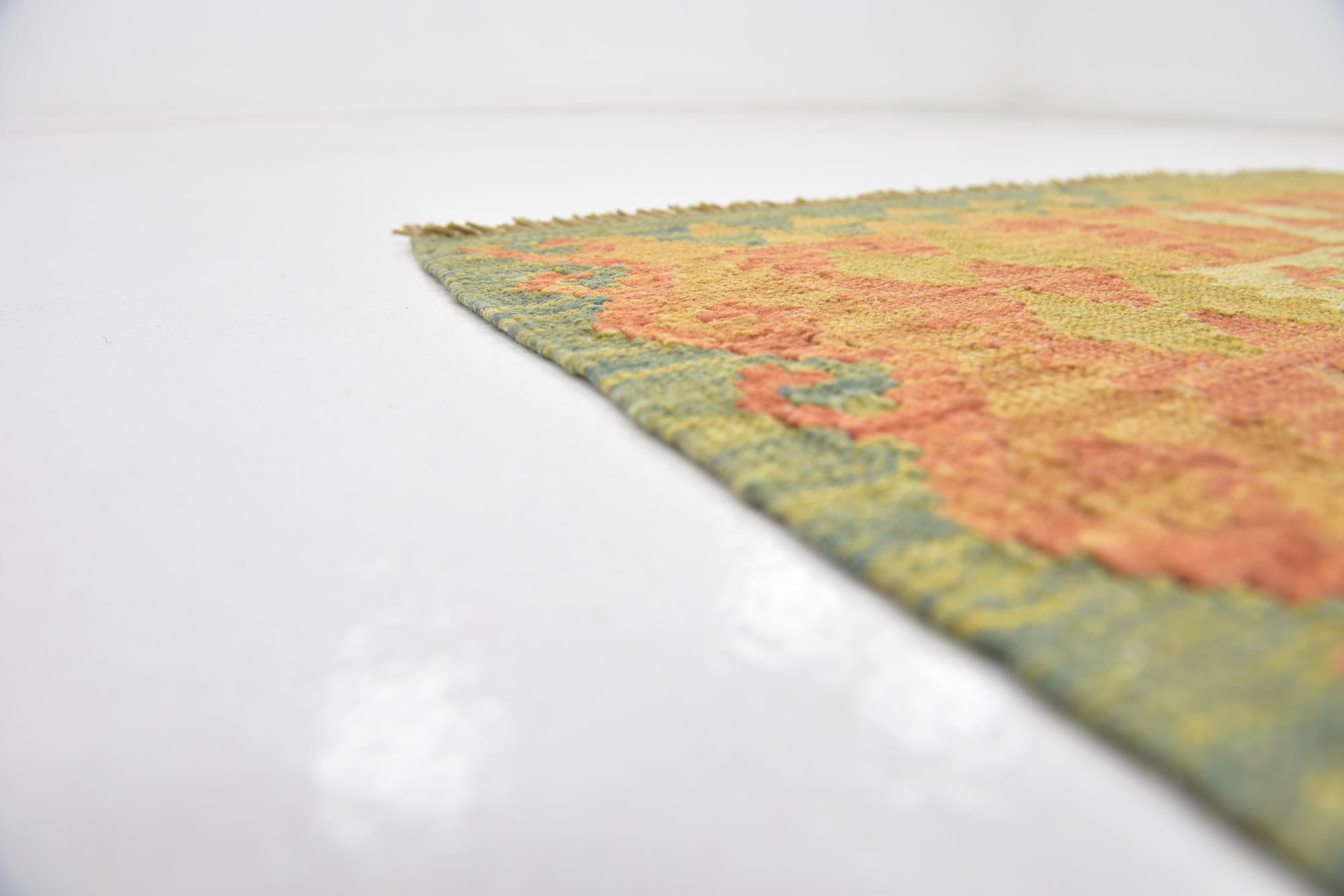 2' 9 x 4' 2 Hand Woven Kilim Waziri Wool Rug