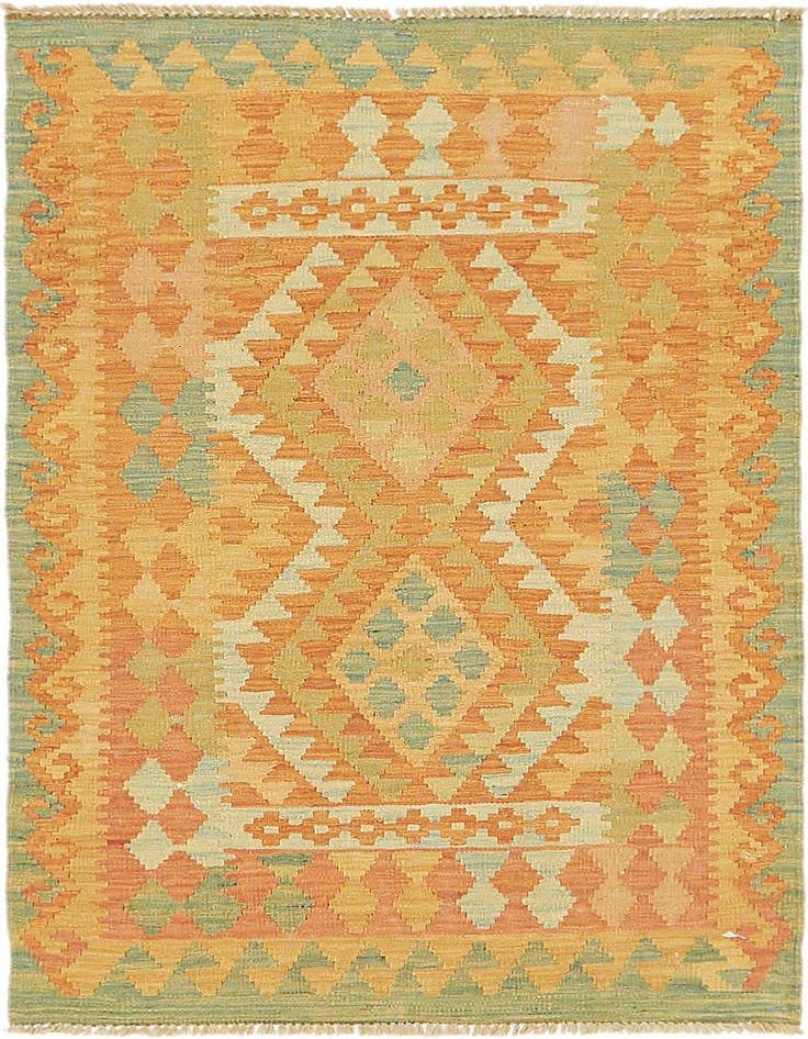 Detail image of 2' 9 x 4' 2 Hand Woven Kilim Waziri Wool Rug