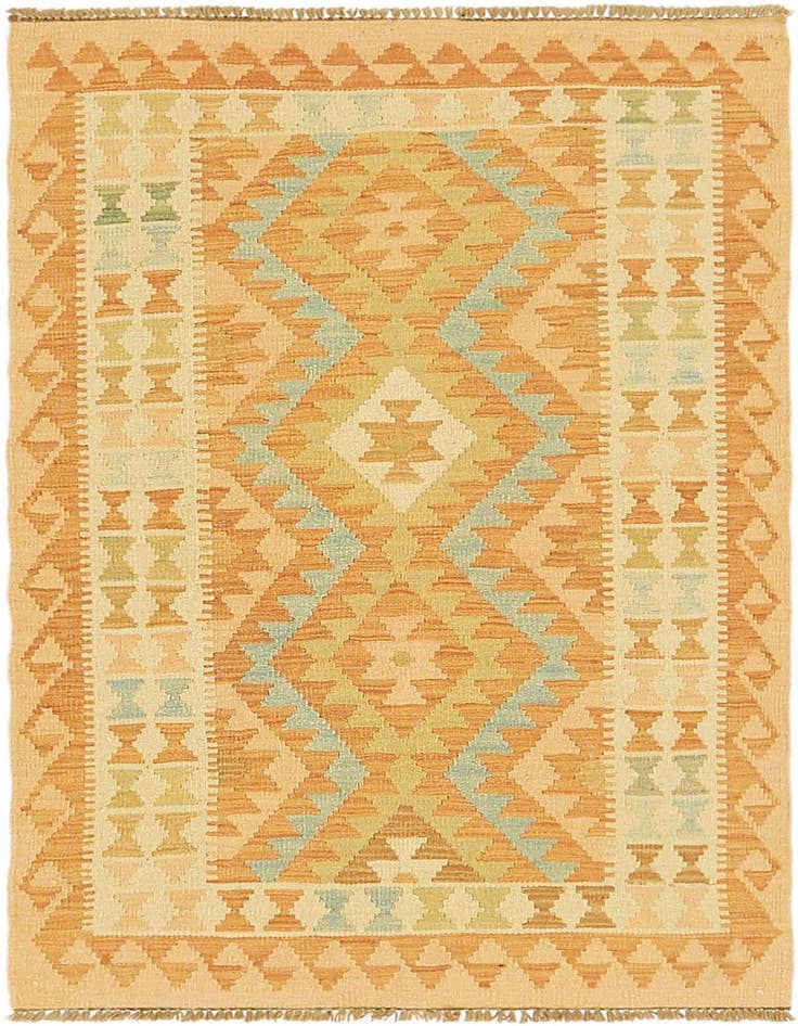 Detail image of 2' 8 x 4' Hand Woven Kilim Waziri Wool Rug