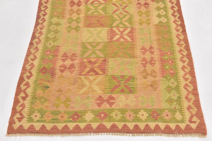 Detailansicht von 90cm x 145cm Handgewebt Kilim Waziri Wolle Teppich