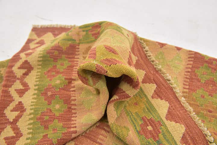 90cm x 145cm Handgewebt Kilim Waziri Wolle Teppich