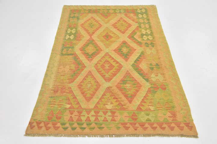 3' 3 x 5' 2 Hand Woven Kilim Waziri Wool Rug