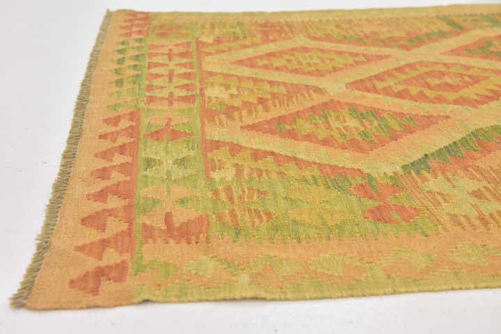 3' 3 x 5' 2 Hand Woven Kilim Waziri Wool Rug