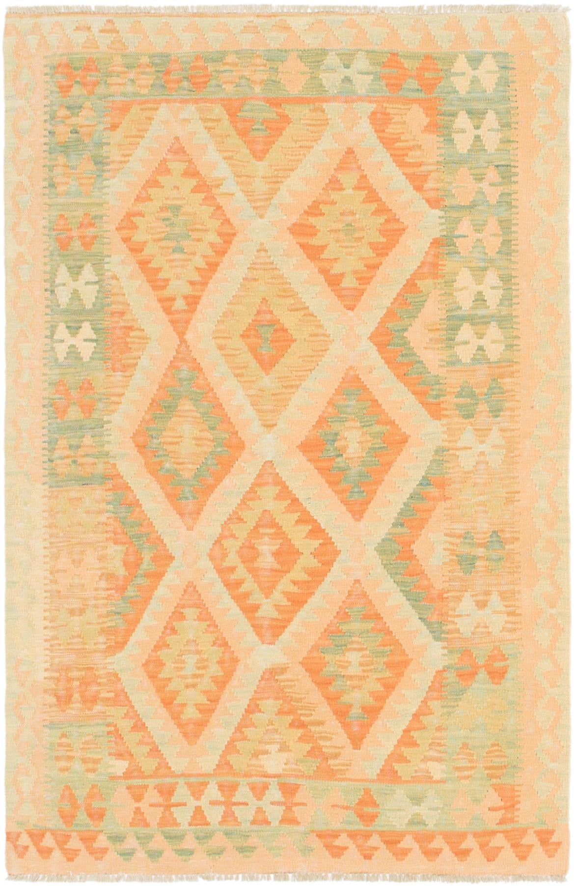 3' 3 x 5' 2 Hand Woven Kilim Waziri Wool Rug