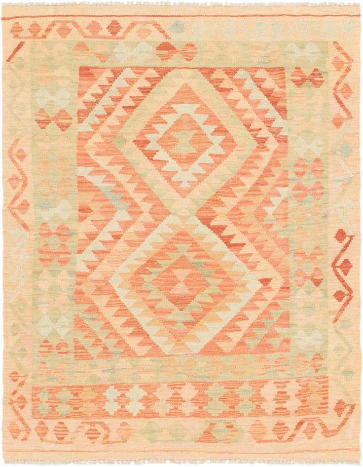 Detail image of 3' 3 x 5' Hand Woven Kilim Waziri Wool Rug