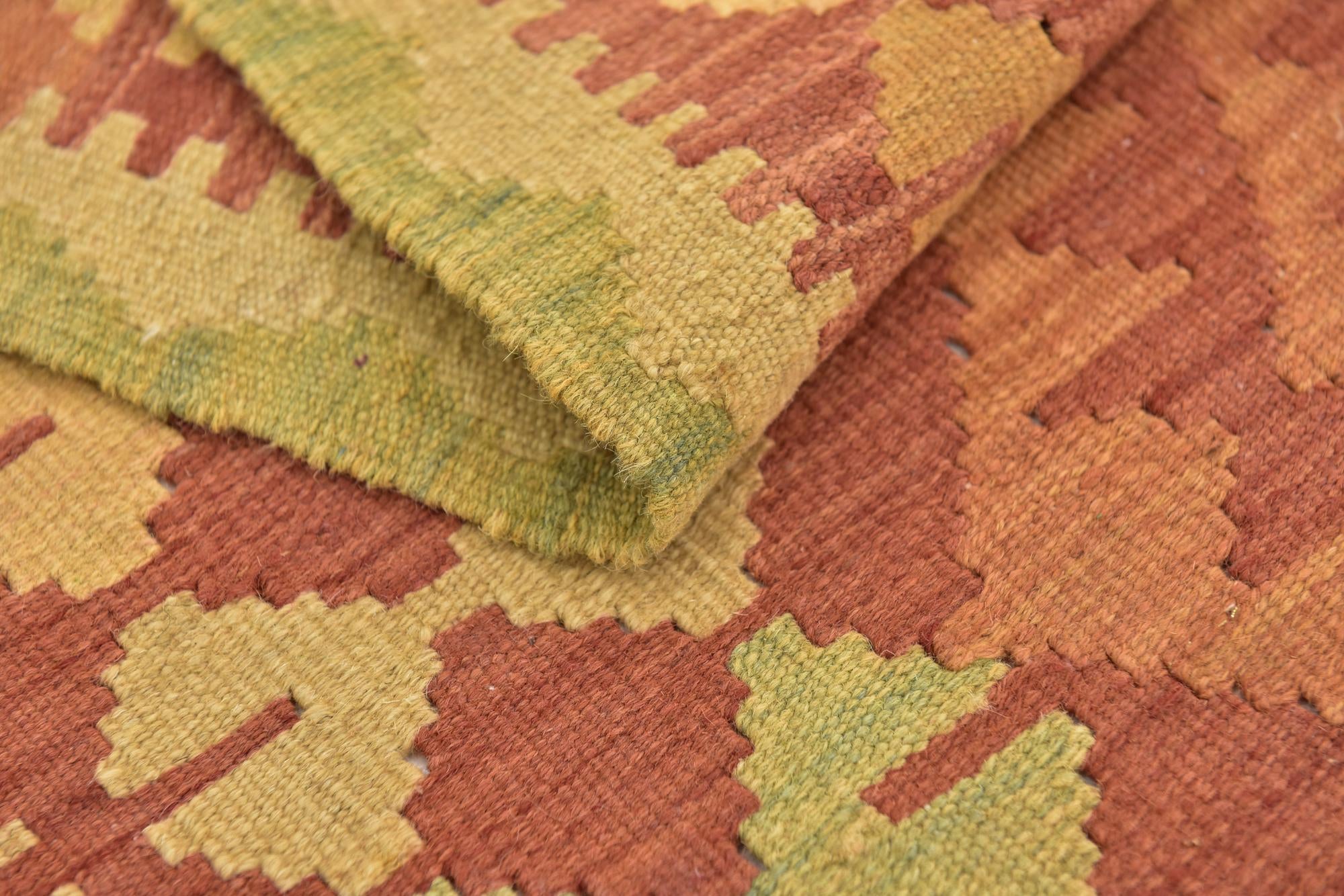 2' 10 x 4' 6 Hand Woven Kilim Waziri Wool Rug
