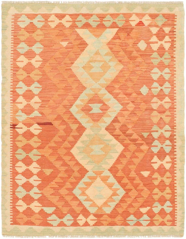 Detail image of 2' 10 x 4' 6 Hand Woven Kilim Waziri Wool Rug