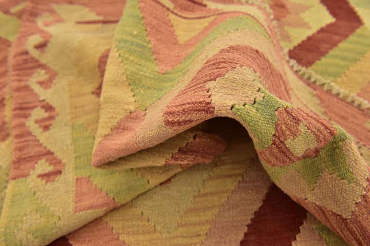3' 4 x 5' 3 Hand Woven Kilim Waziri Wool Rug