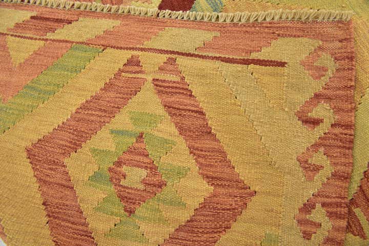 3' 4 x 5' 3 Hand Woven Kilim Waziri Wool Rug