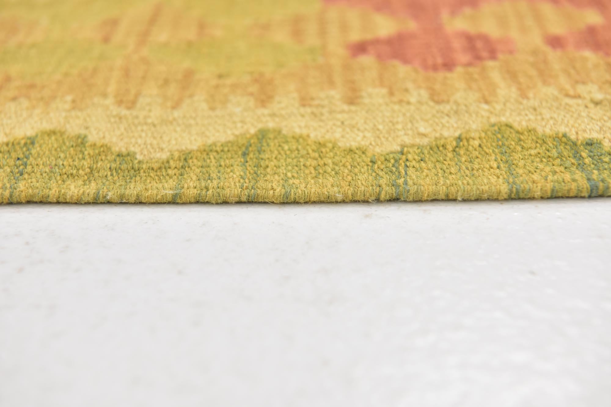 3' 4 x 5' Hand Woven Kilim Waziri Wool Rug