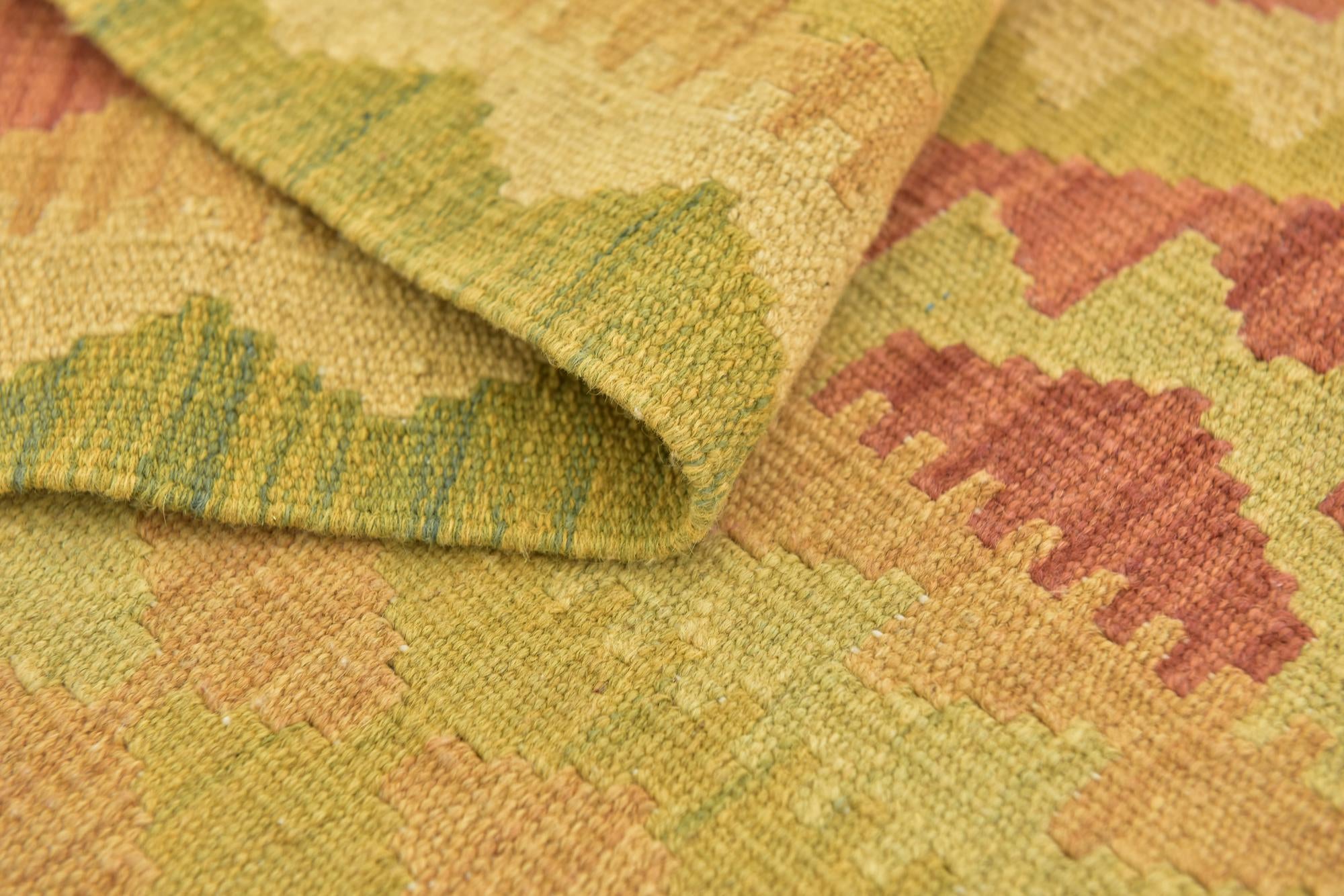 3' 4 x 5' Hand Woven Kilim Waziri Wool Rug