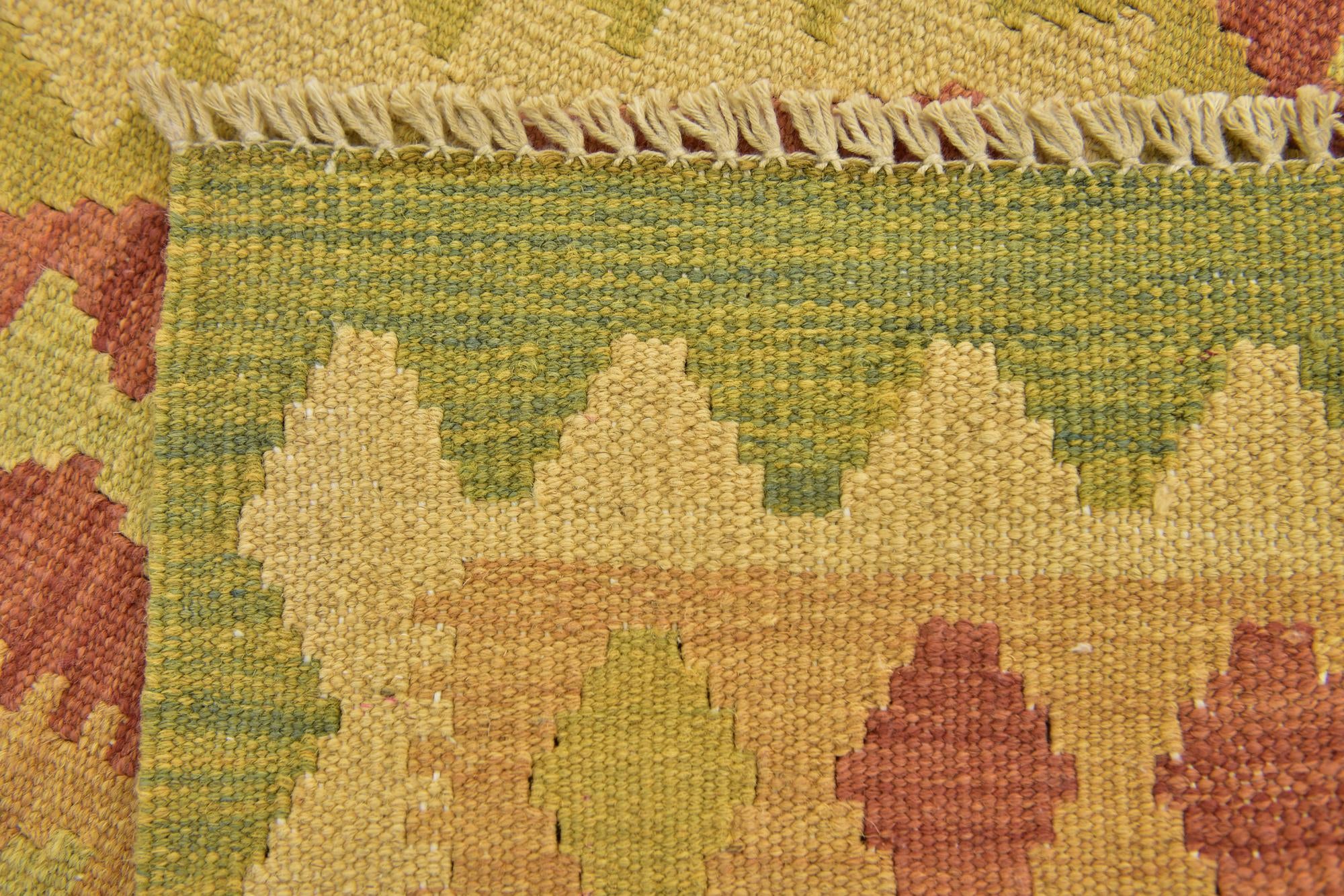 3' 4 x 5' Hand Woven Kilim Waziri Wool Rug