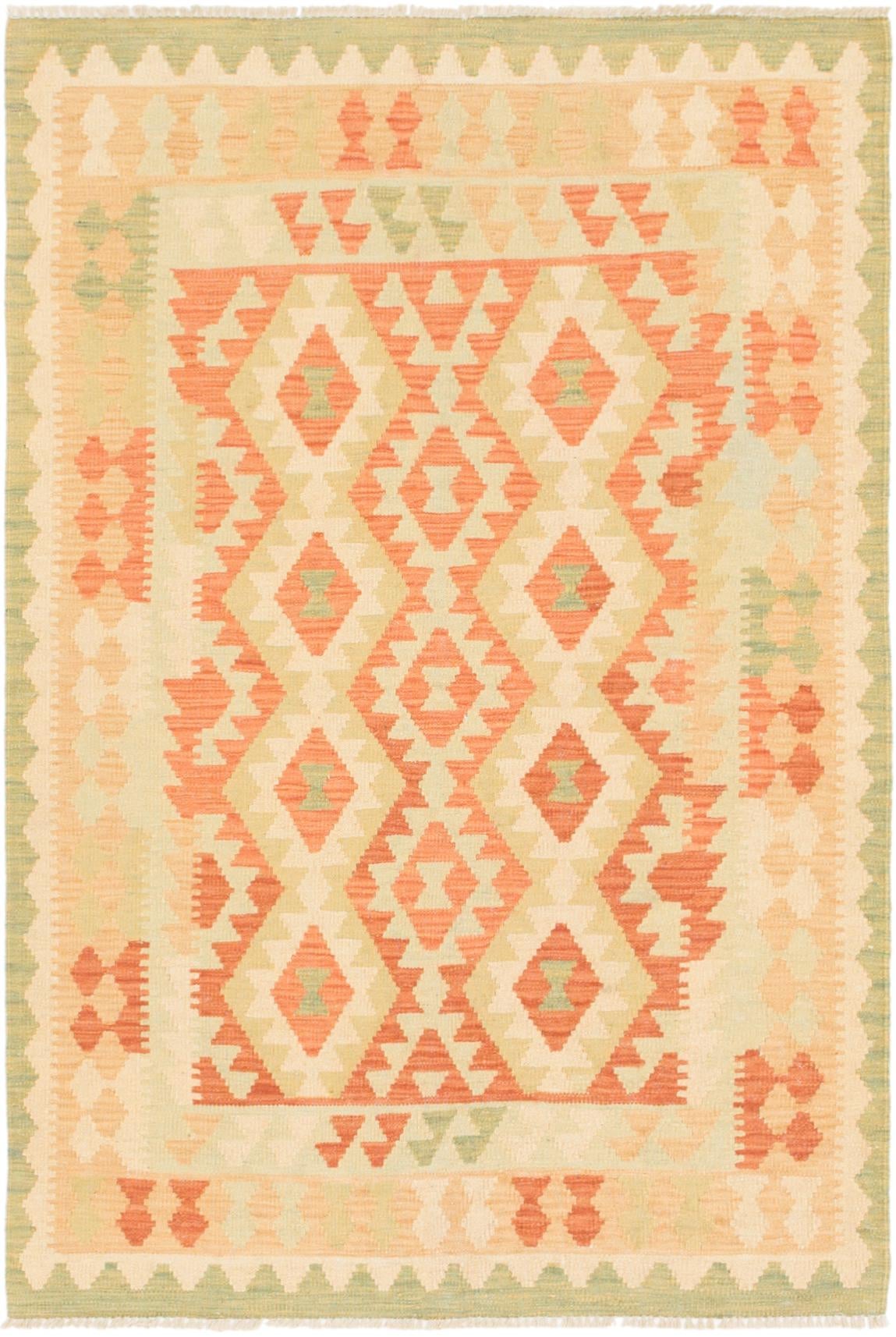 3' 4 x 5' Hand Woven Kilim Waziri Wool Rug