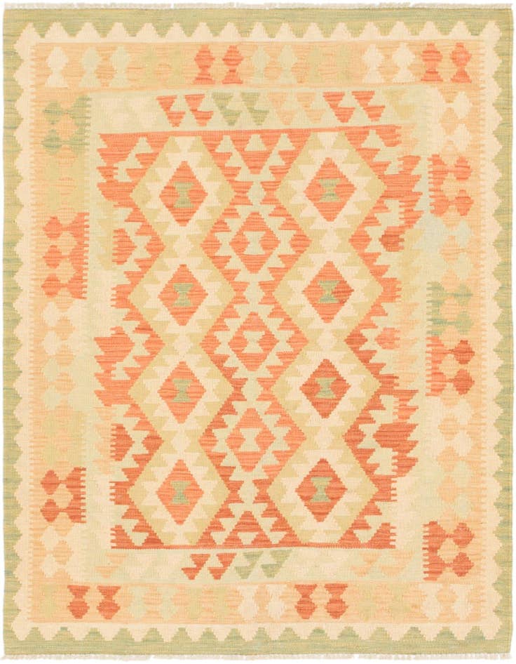 Detail image of 3' 4 x 5' Hand Woven Kilim Waziri Wool Rug