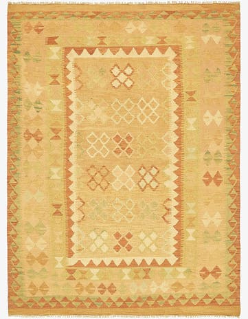 4' 10 x 6' 9 Hand Woven Kilim Waziri Wool Rug