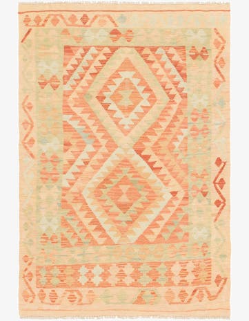 3' 3 x 5' Hand Woven Kilim Waziri Wool Rug