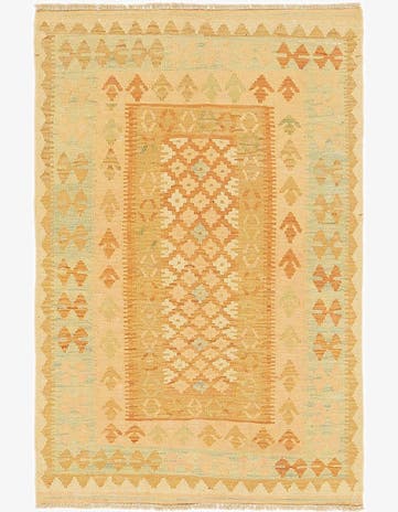 2' 8 x 4' Hand Woven Kilim Waziri Wool Rug