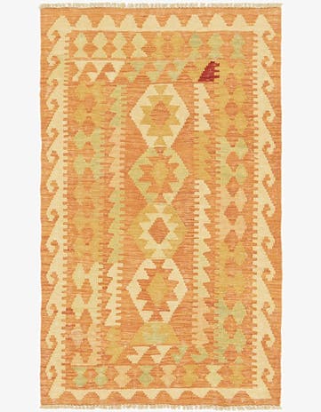 2' 5 x 4' 2 Hand Woven Kilim Waziri Wool Rug