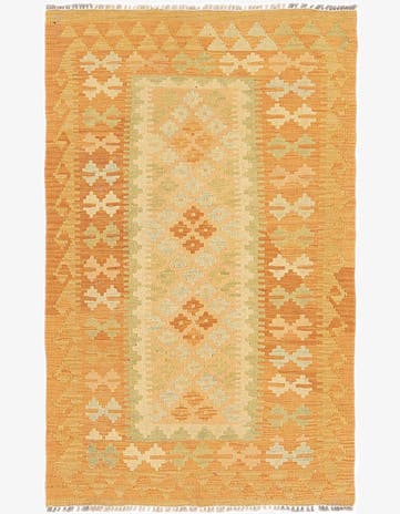 2' 7 x 4' 3 Hand Woven Kilim Waziri Wool Rug
