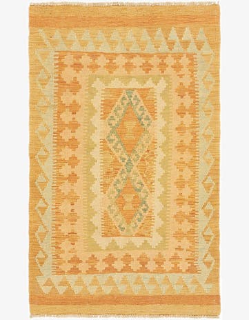2' 7 x 4' 3 Hand Woven Kilim Waziri Wool Rug