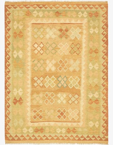 4' 10 x 6' 9 Hand Woven Kilim Waziri Wool Rug