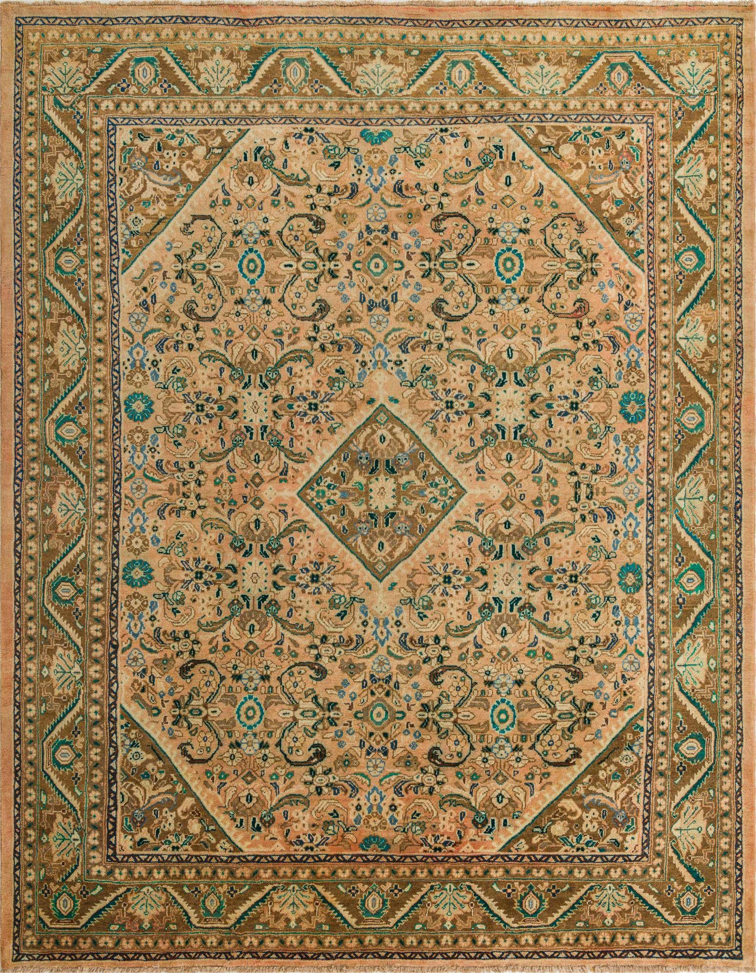 10' x 13' Hand Knotted Mahal Persian Wool Rug