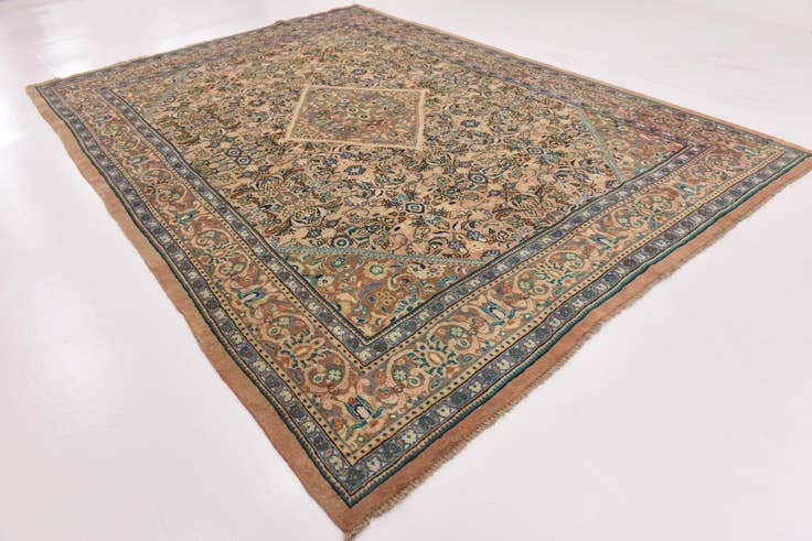 Detail image of 9' 6 x 13' Hand Knotted Mahal Persian Wool Rug