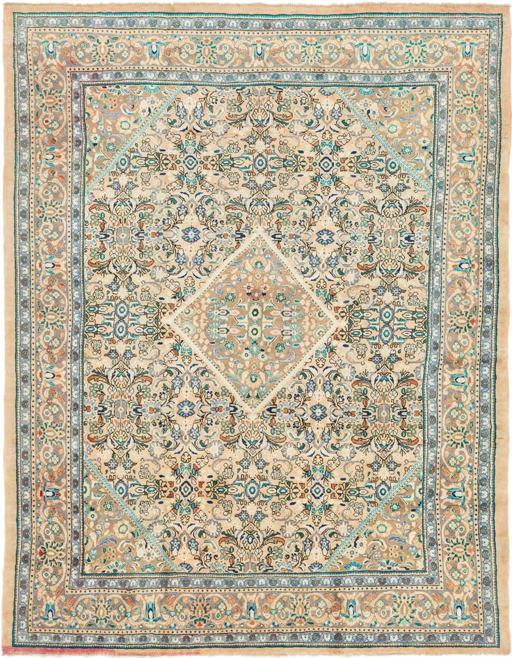 Detail image of 9' 6 x 13' Hand Knotted Mahal Persian Wool Rug
