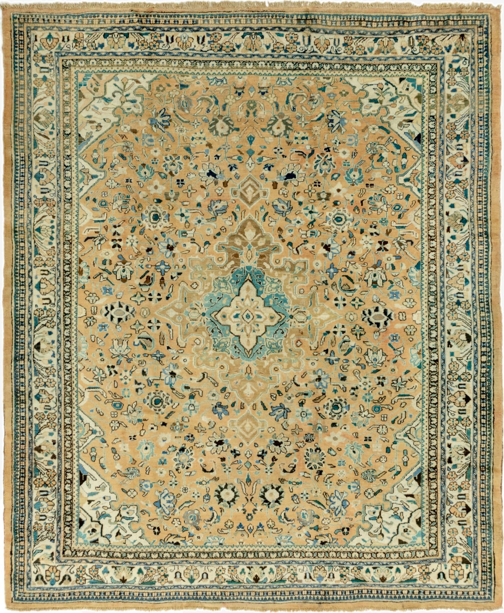 10' 3 x 12' 6  Hand Knotted Mahal Persian Wool Rug