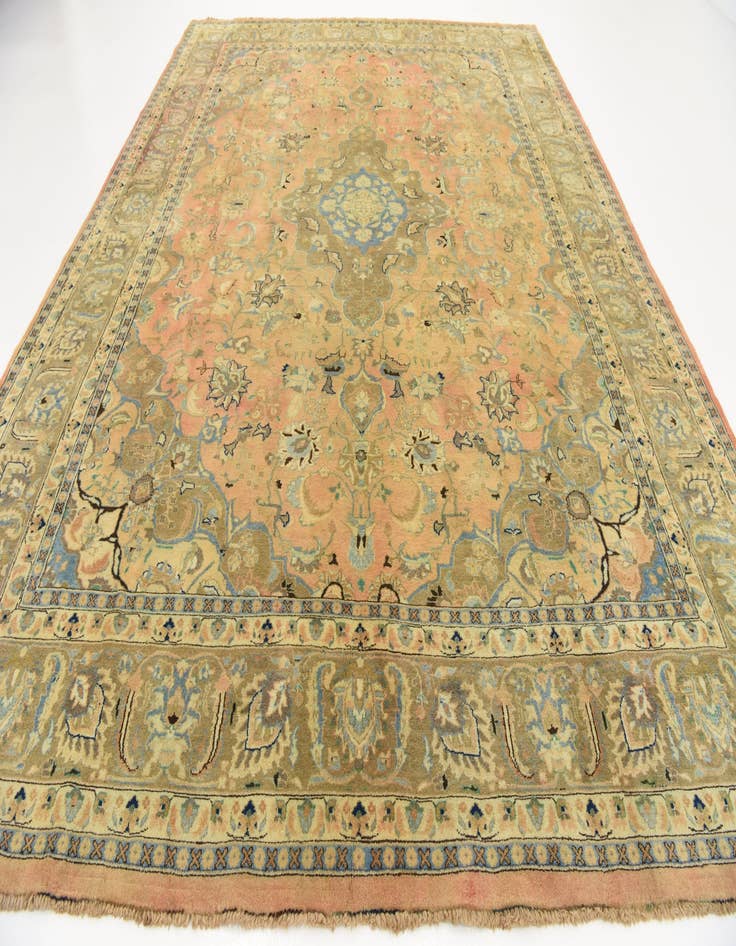 Detail image of 9' 9 x 13' 2  Hand Knotted Mashad Persian Wool Rug