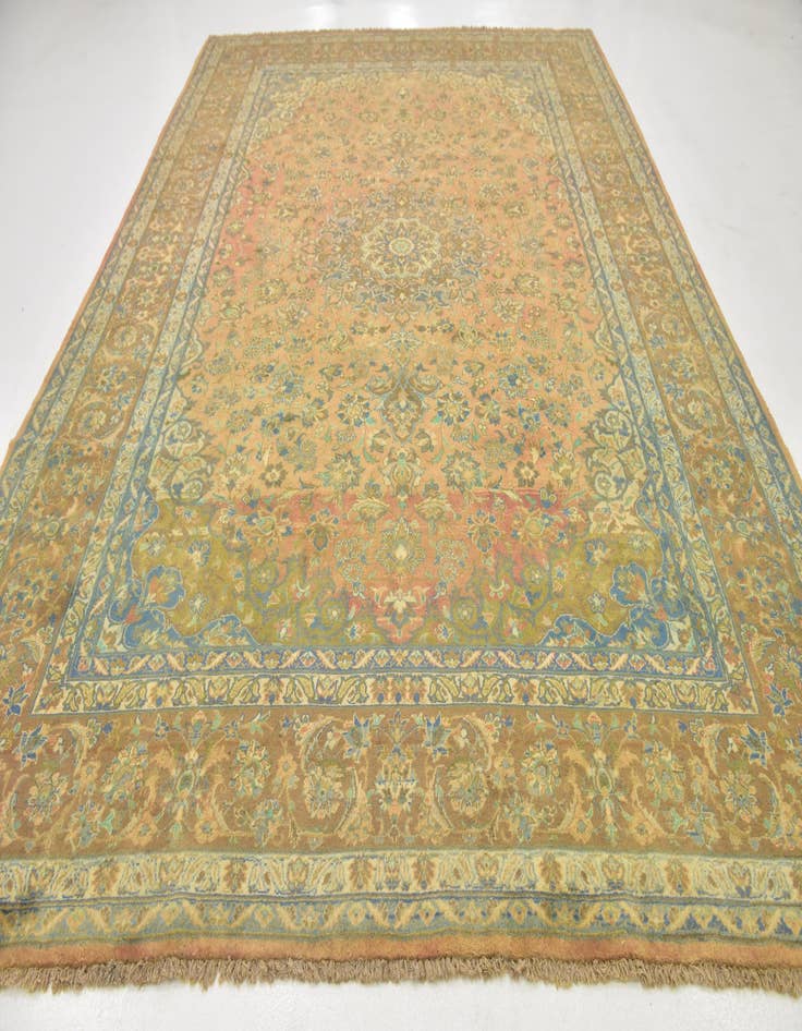 Detail image of 9' 6 x 13' 5  Hand Knotted Mashad Persian Wool Rug