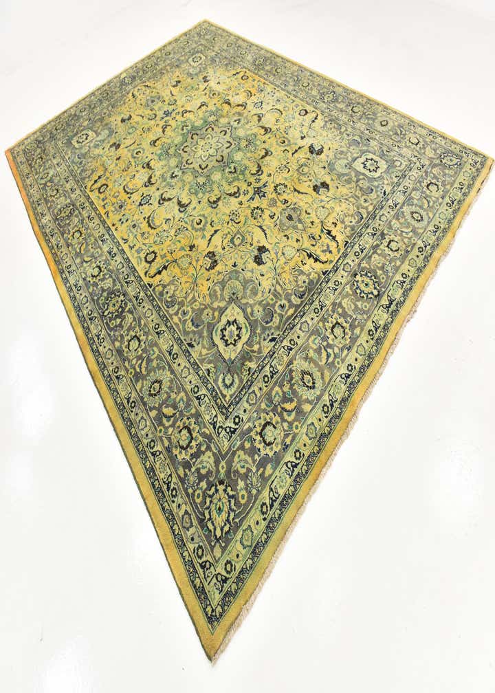 9' 8 x 13' Hand Knotted Mashad Persian Wool Rug