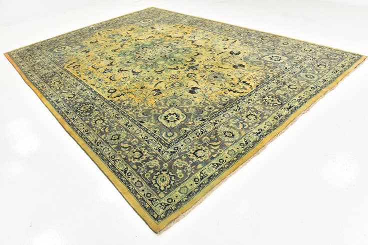 Detail image of 9' 8 x 13' Hand Knotted Mashad Persian Wool Rug