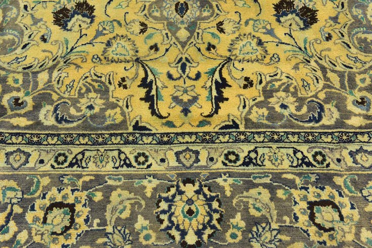 Detail image of 9' 8 x 13' Hand Knotted Mashad Persian Wool Rug