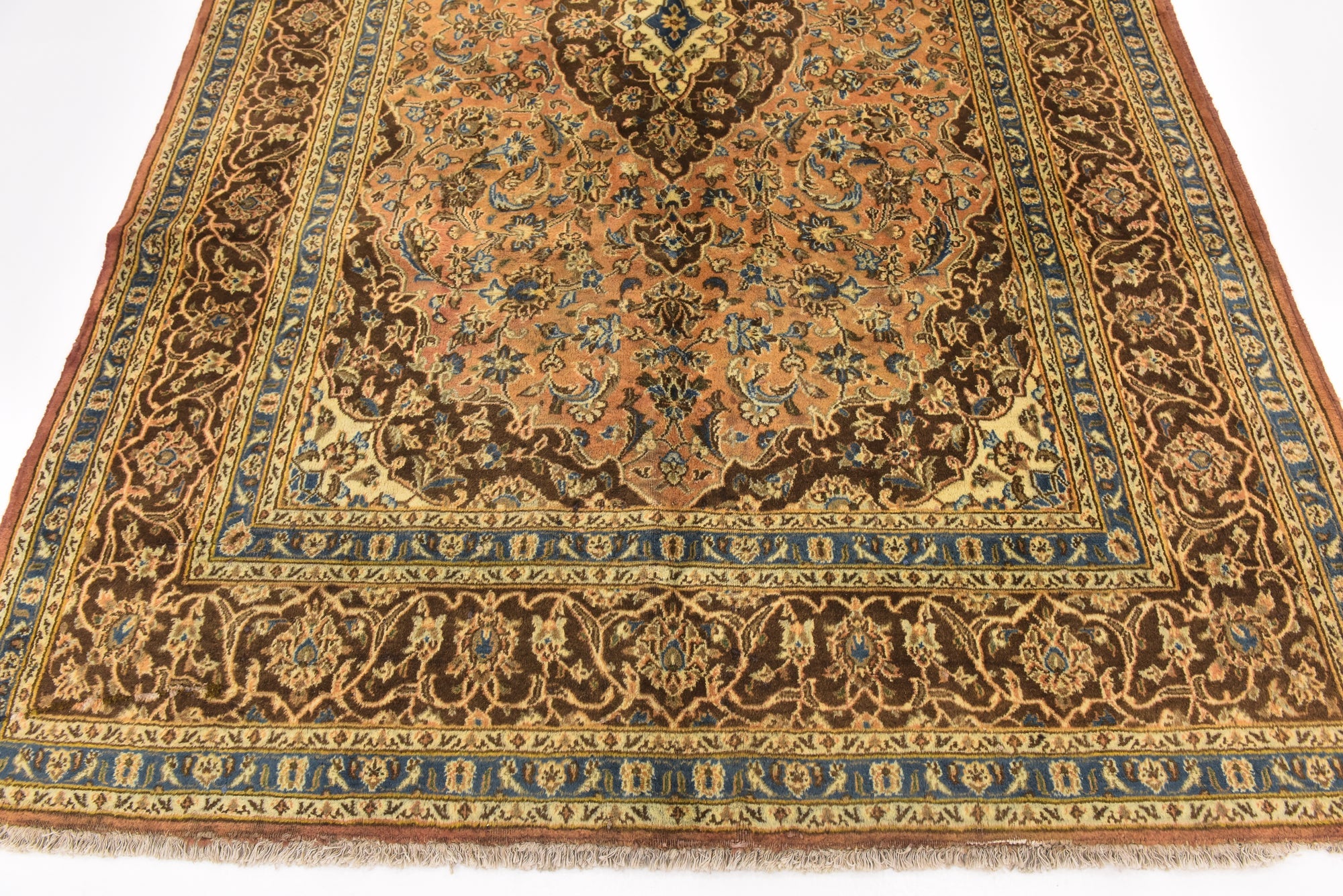 6' 5 x 9' 6 Hand Knotted Mashad Persian Wool Rug