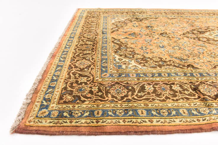 Detail image of 6' 5 x 9' 6 Hand Knotted Mashad Persian Wool Rug