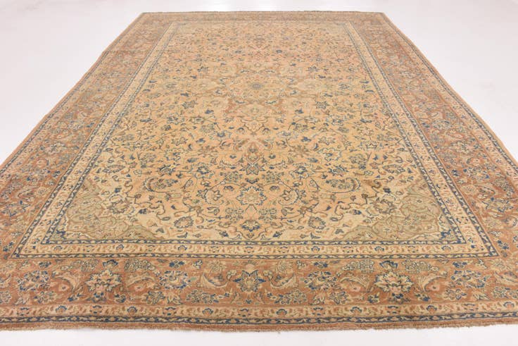 Detail image of 10' x 13' 5 Hand Knotted Mashad Persian Wool Rug