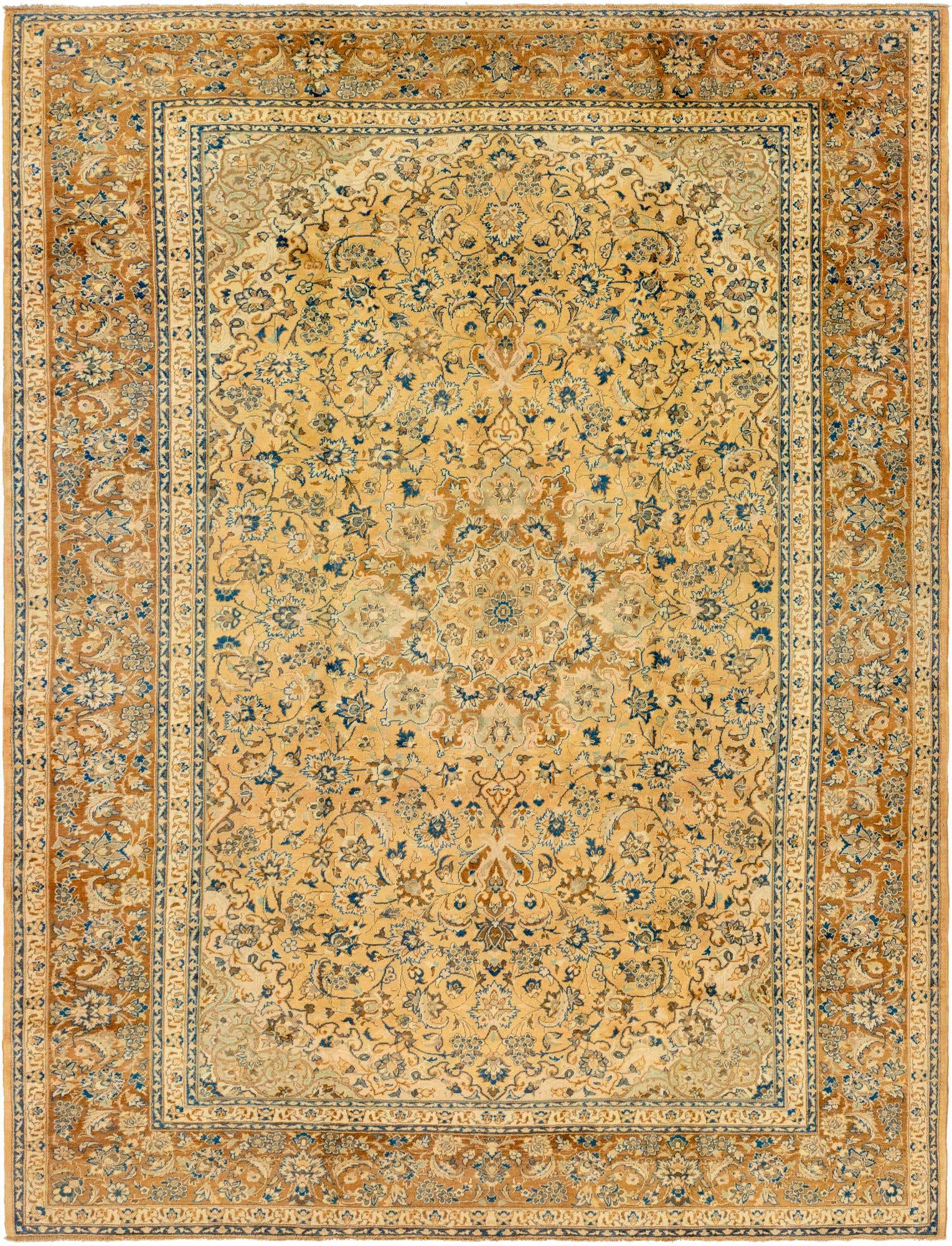 10' x 13' 5 Hand Knotted Mashad Persian Wool Rug