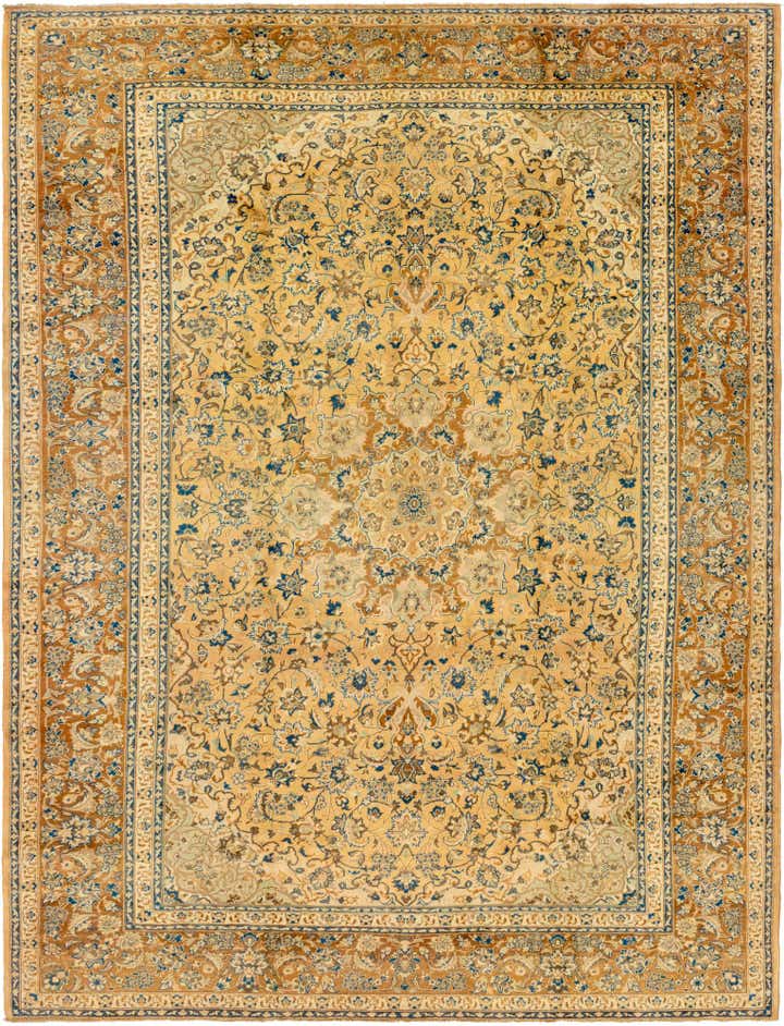 10' x 13' 5 Hand Knotted Mashad Persian Wool Rug