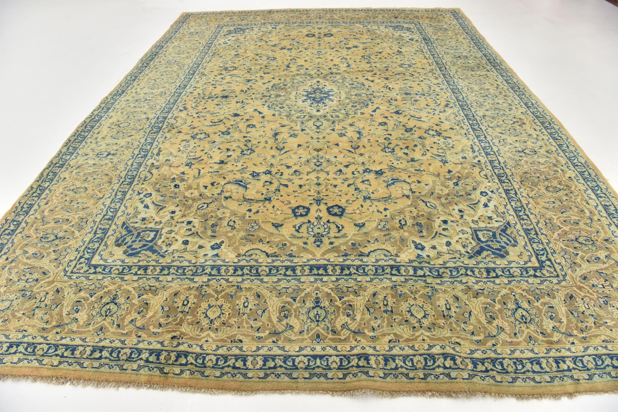 9' 7 x 13' Hand Knotted Mashad Persian Wool Rug