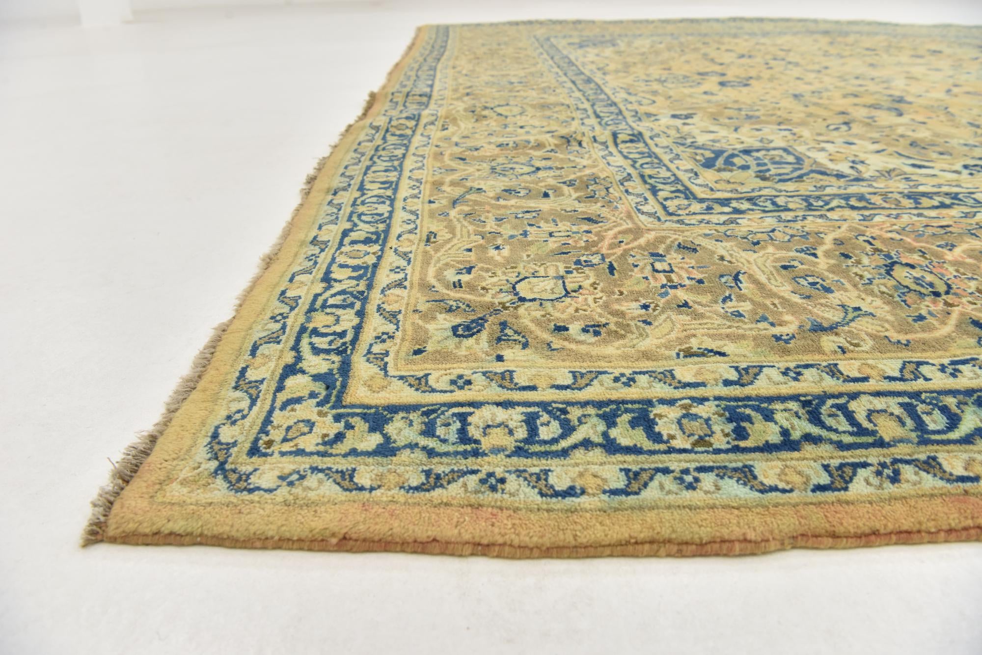 9' 7 x 13' Hand Knotted Mashad Persian Wool Rug